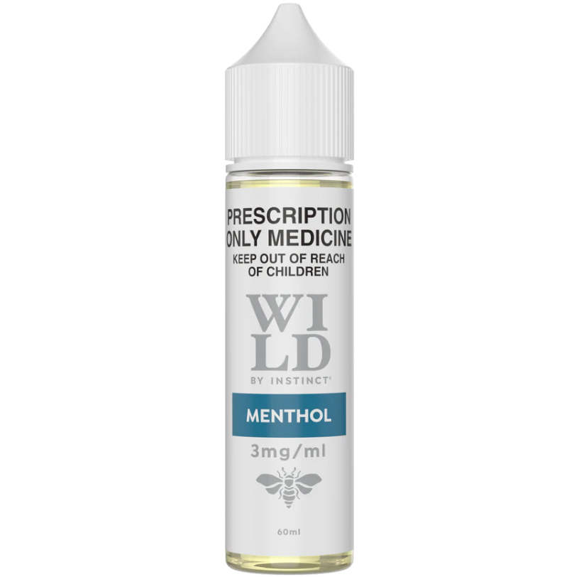 WILD BY INSTINCT MENTHOL FREEBASE 3, 6 or 12mg (60ML BOTTLE) - S3