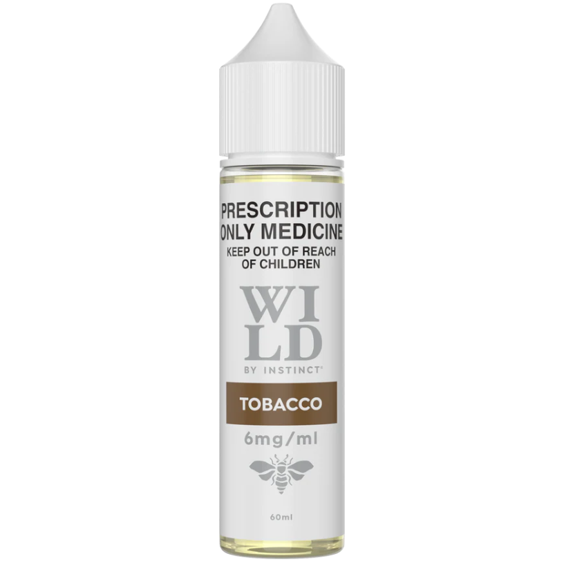 WILD BY INSTINCT TOBACCO FREEBASE 6 or 12mg (60ML BOTTLE) - S3