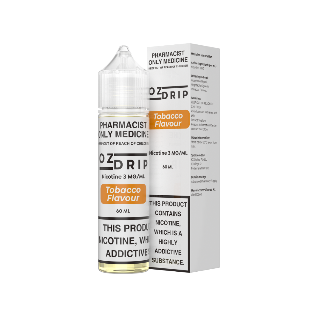 OZ Drip - Tobacco Nicotine Freebase 60mL 0, 3, 6 & 12mg