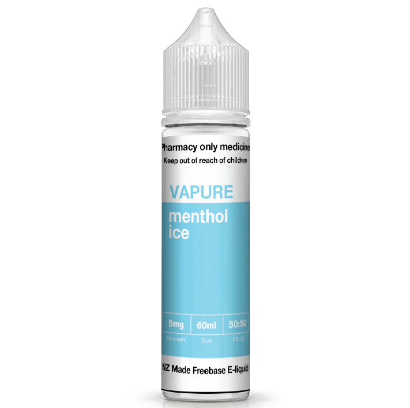 VAPURE MENTHOL FREEBASE (60ML BOTTLE) 5-10mg